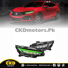 Honda Civic X Audi Style RGB Front Head Lights | 2016-21