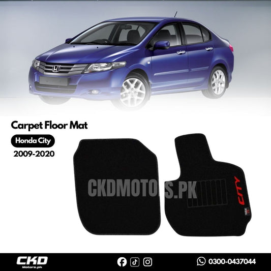 Carpet Floor Mat with Side Logo For Honda City 2009-2020