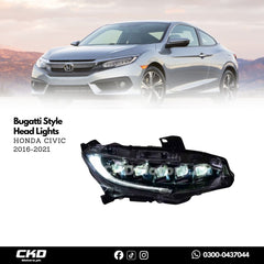 Honda Civic X Bugatti Style Head Lights | 2016-21