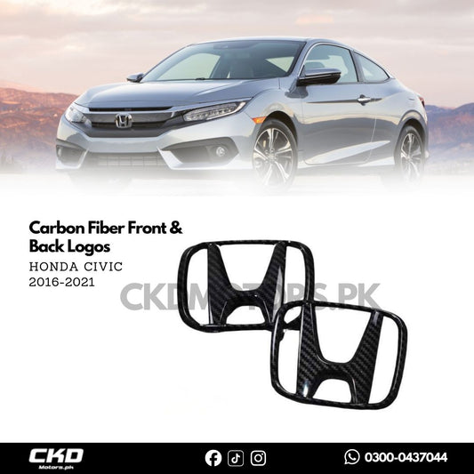 Honda Civic X 2016-21 Carbon Fiber Front & Back Logos