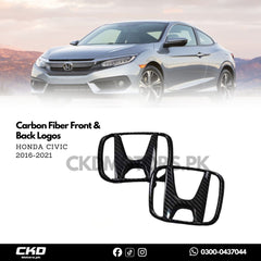 Honda Civic X 2016-21 Carbon Fiber Front & Back Logos