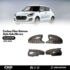 Suzuki Swift 2022-24 Carbon Fiber Batman Style Side Mirrors Covers