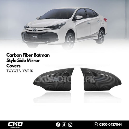 Toyota Yaris 2020-24 Carbon Fiber Batman Style Side Mirror Covers
