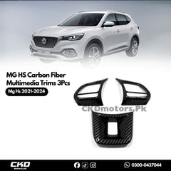 MG HS Carbon Fiber Multimedia Trims 3Pcs | 2020-24