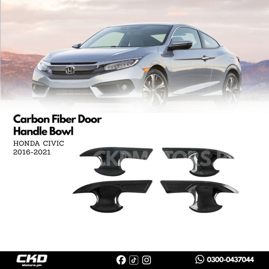 Honda Civic X 2016-21 Carbon Fiber Door Handle Bowl