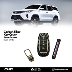 Carbon Fiber key cover For Toyota Fortuner 2016-2025