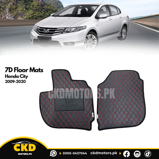 7D Floor Mats  for Honda City 2009-2020 (RED TEXTURE)