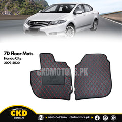 7D Floor Mats  for Honda City 2009-2020 (RED TEXTURE)
