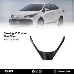 Toyota Yaris Carbon Fiber Steering V Trim | 2020-2024