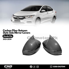 Honda City 2021-24 Carbon Fiber Batman Style Side Mirror Covers