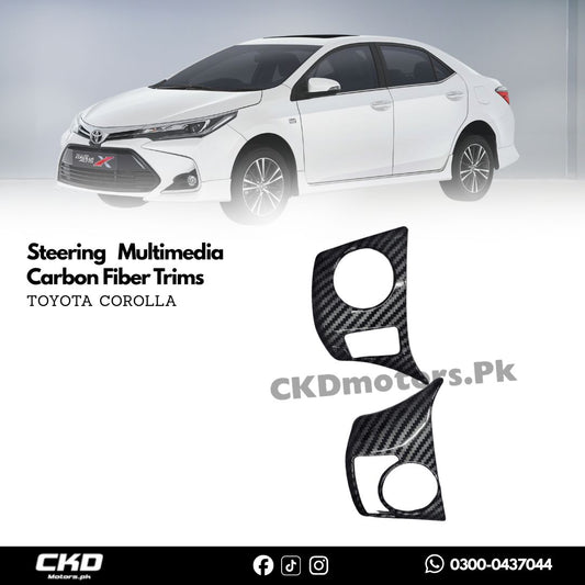 Toyota Corolla Steering Multimedia Carbon Fiber Trims | 2015-24