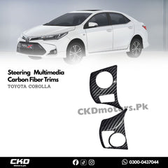 Toyota Corolla Steering Multimedia Carbon Fiber Trims | 2015-24