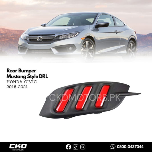 Honda Civic X Rear Bumper Mustang Style DRL