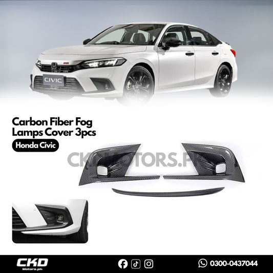 Honda Civic 2022-24 11 Gen Carbon Fiber Fog Lamps Cover 3pcs