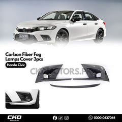Honda Civic 2022-24 11 Gen Carbon Fiber Fog Lamps Cover 3pcs