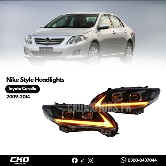 Nike Style Headlights for Toyota Corolla 2009-2014