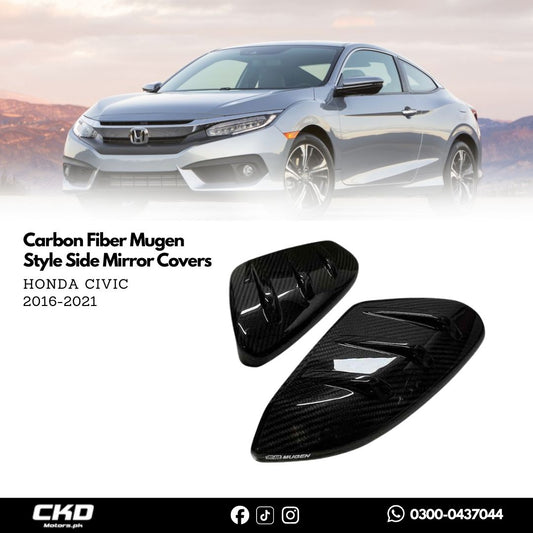 Honda Civic X Carbon Fiber Mugen Style Side Mirror Covers