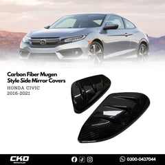Honda Civic X Carbon Fiber Mugen Style Side Mirror Covers