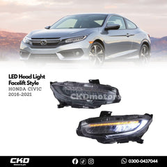 Honda Civic LED Head Light Facelift Style