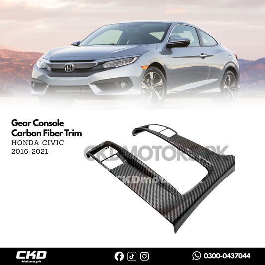 Honda Civic X Gear Console Carbon Fiber Trim | 2016-21