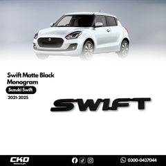 Swift Matte Black Monogram Emblem Logo – Stylish & Durable Car Badge