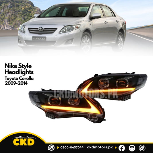 Nike Style Headlights for Toyota Corolla 2009-2014