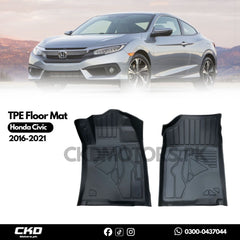 TPE Floor Mat For Honda Civic 2016-2021