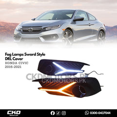 Honda Civic X Fog Lamps Sword Style DRL Cover