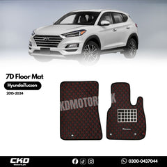 7D floor mats (black And Red texture) Hyundai Tucson 2020-2024