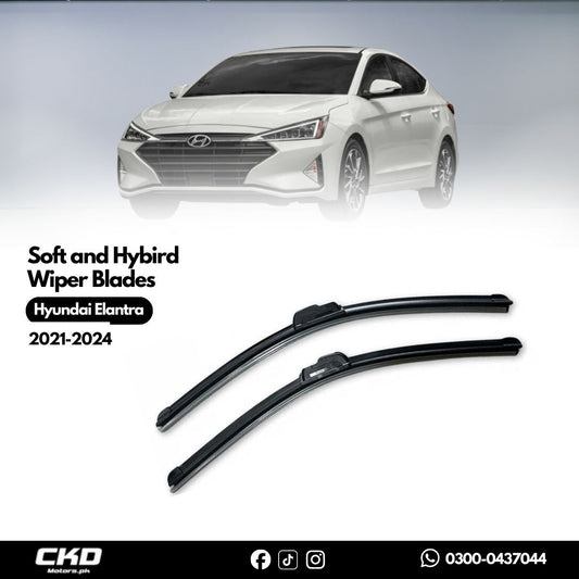 Soft and Hybrid Wiper Blades for Hyundai Elantra 2021-2024