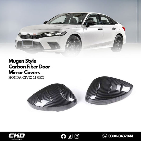 Honda Civic 2022-24 Mugen Style Carbon Fiber Door Mirror Covers