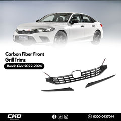 Honda Civic Xi 2022-2024 Carbon Fiber Front Grill Trims