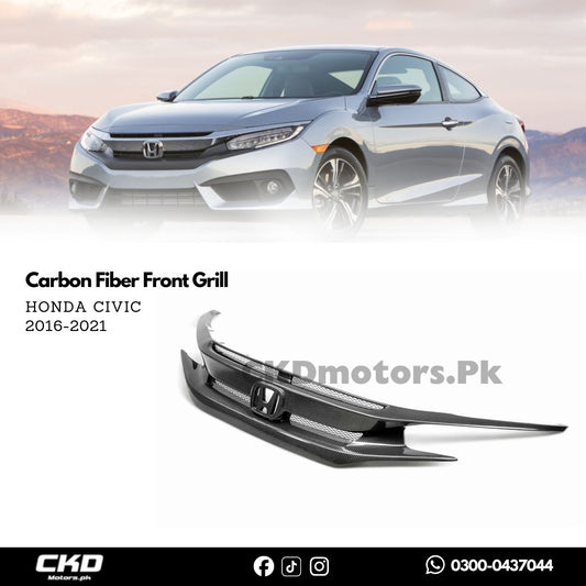 Honda Civic X 2016-2021 Carbon Fiber Front Grill