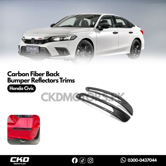 Honda Civic 2022-24 11 Gen Carbon Fiber Back Bumper Reflectors Trims