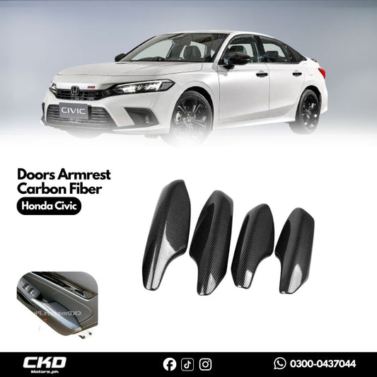 Honda Civic 2022-24 Doors Armrest Carbon Fiber