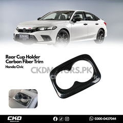 Honda Civic 2022-24 Rear Cup Holder Carbon Fiber Trim