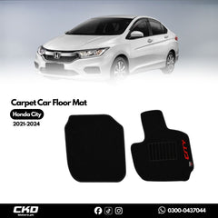 Carpet Car Floor Mat with Side Logo for Honda City 2021-2025