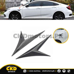 Honda Civic X 2016-21 Carbon Fiber Arrow Style Fender Trims