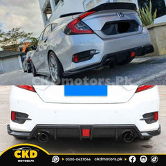 Honda Civic X 2016-2021 Carbon Fiber Back Diffuser 3 pcs