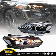 Honda Civic 11 Gen Audi E Tron Style Head Light | 2022-24