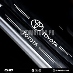 Carbon Fiber Sill Plate Sticker for Toyota Yaris 2020–2025
