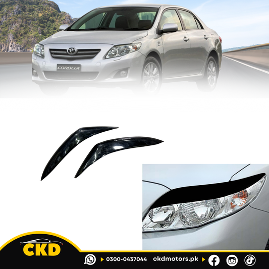Eyebrow Black Headlight Trim For Toyota Corolla 2012-2014