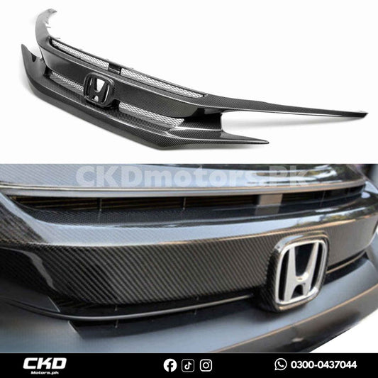 Honda Civic X 2016-2021 Carbon Fiber Front Grill