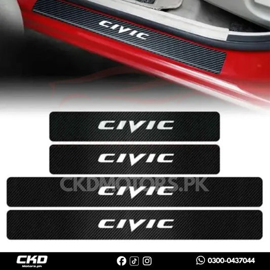 Honda Civic Carbon Fiber Door Sill Sticker 4 pcs