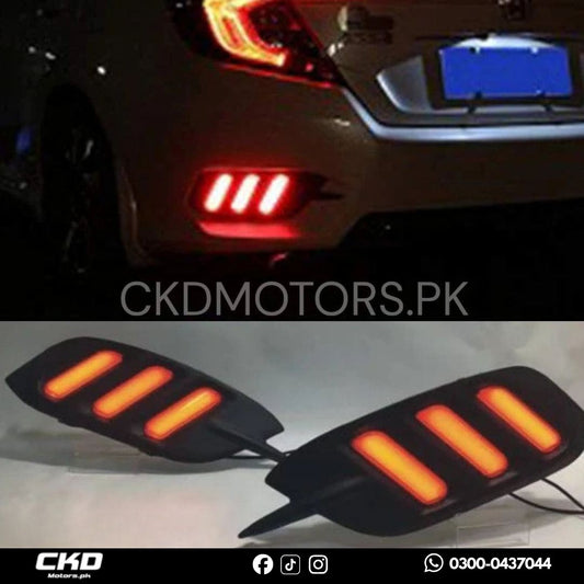 Honda Civic X Rear Bumper Mustang Style DRL