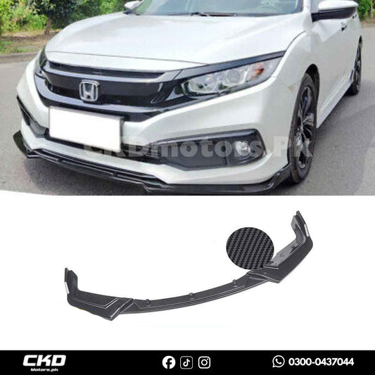 Honda Civic X 2016-21 Front Spikes Style Carbon Fiber Splitter