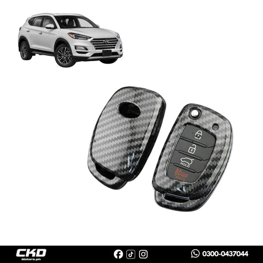 Carbon Fiber Key Cover For Hyundai Tucson 2020-2024