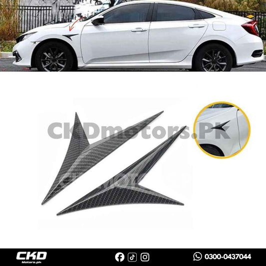 Honda Civic X 2016-21 Carbon Fiber Arrow Style Fender Trims