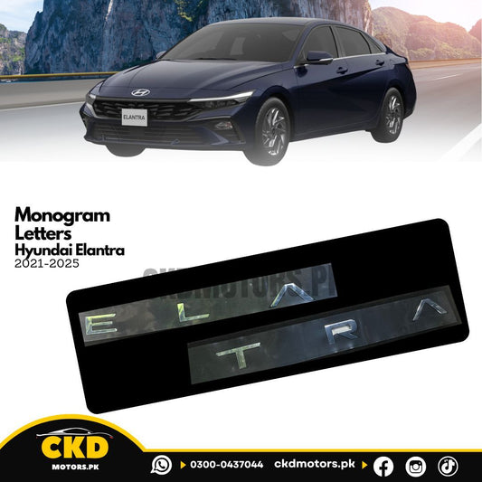 Chrome Bonnet Monogram Letters For Hyundai Elantra 2024-2025