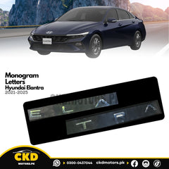 Chrome Bonnet Monogram Letters For Hyundai Elantra 2024-2025